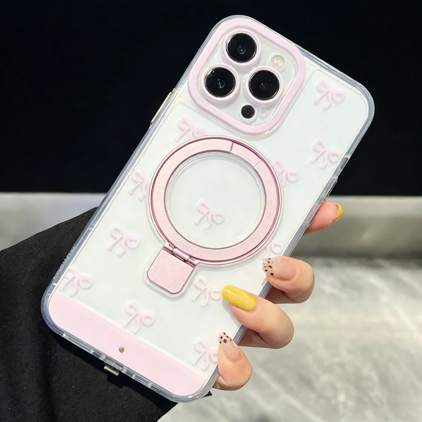 Change Color Luminous Call Light up Flash Bowknot Phone Case for Iphone 16 15 13 12 11 14 17 Pro Max plus Air Shockproof Cover